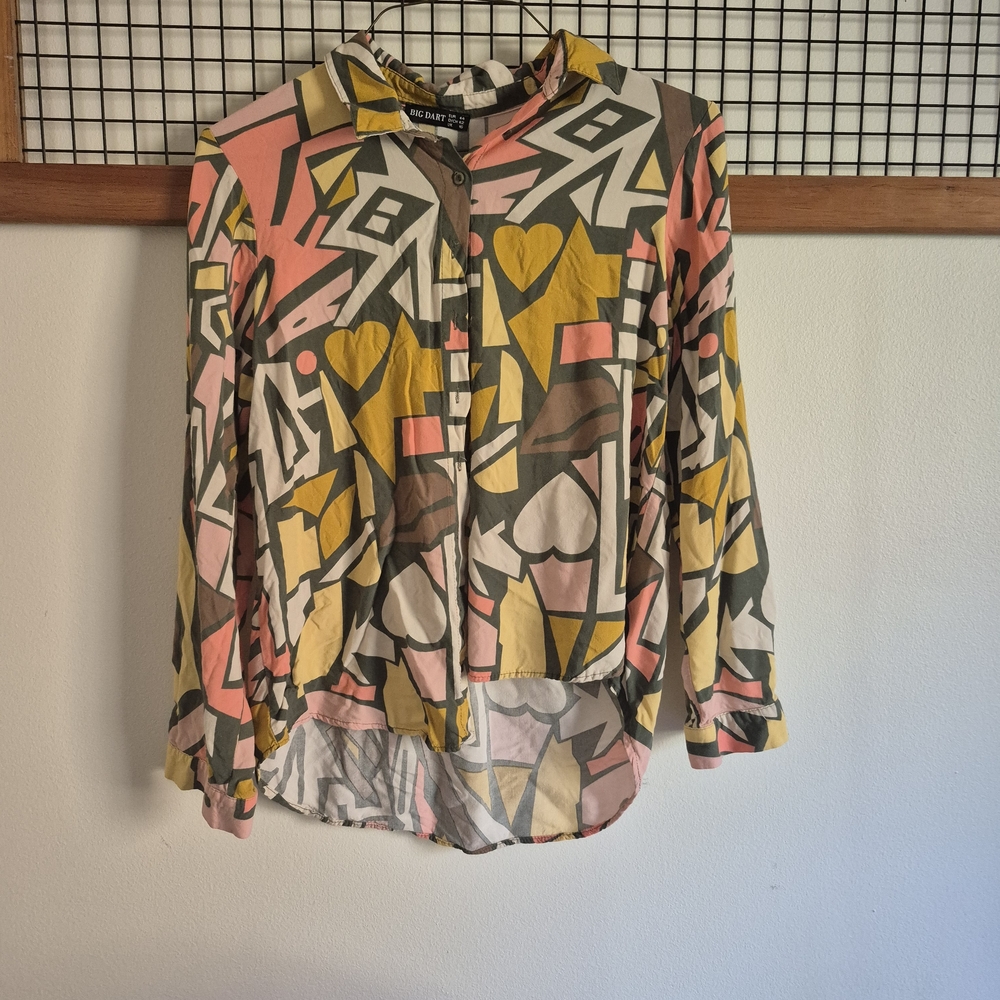 Vibrant Geometric Button Down Shirt